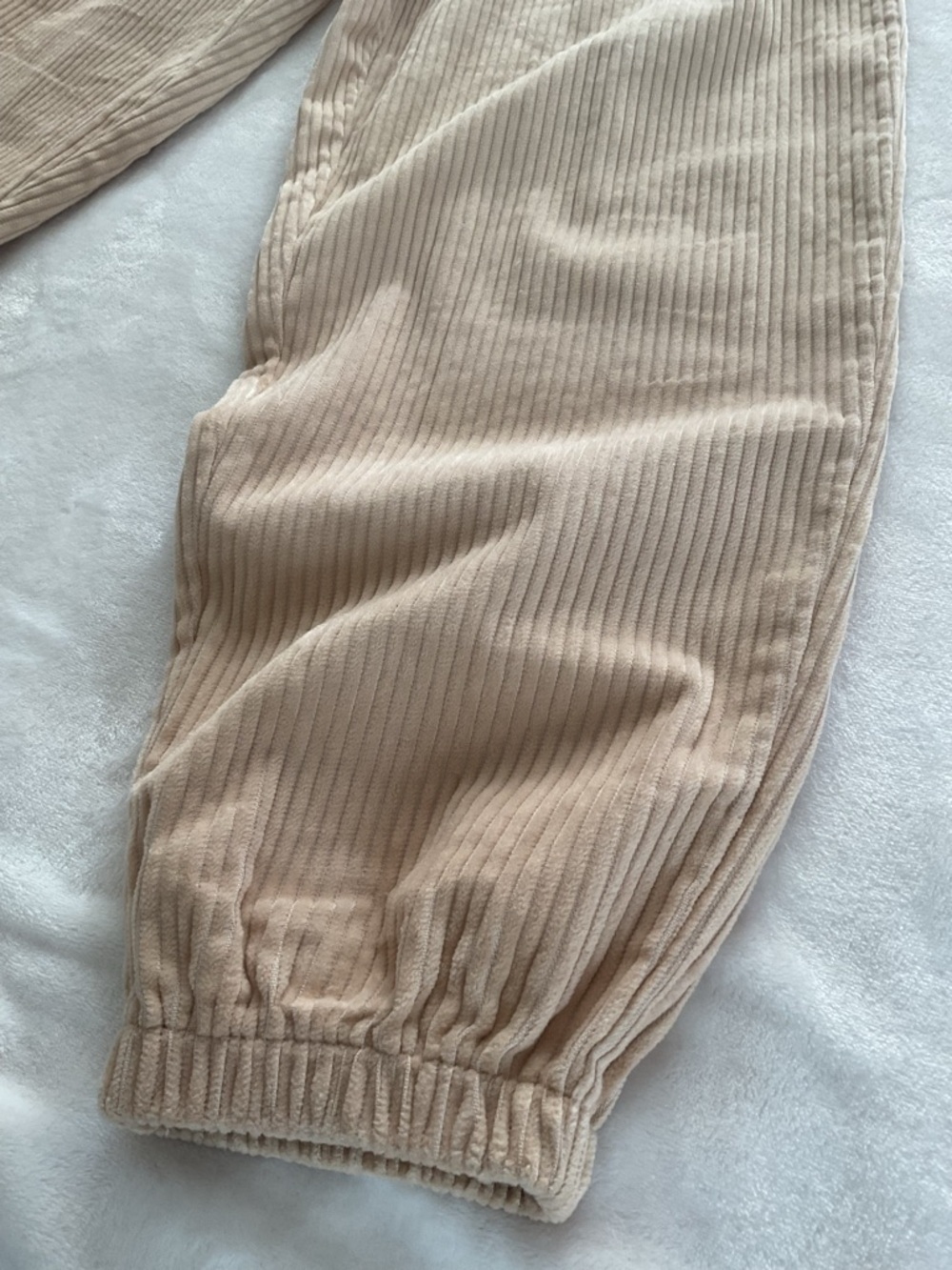 Sadie & Sage Beige Corduroy Jogger Pants Women’s Medium Cozy Casual Lounge - Picture 4 of 12
